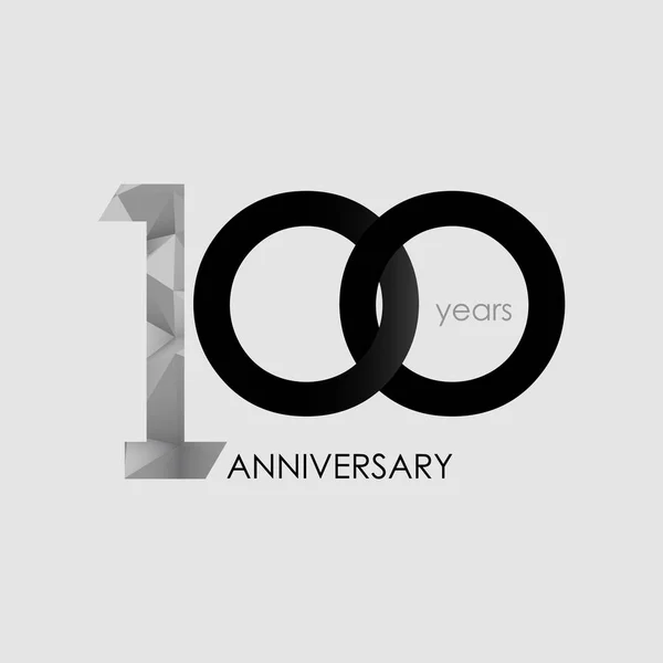 100 Års Jubileum Med Låg Poly Design Färgade Med Geometriska — Stock vektor