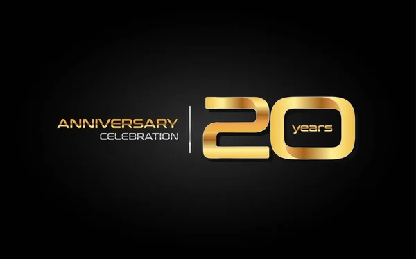 Anos Logotipo Celebração Aniversário Ouro Ilustração Vetorial Fundo Preto —  Vetores de Stock