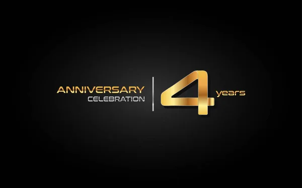 Logo Celebración Aniversario Oro Años Ilustración Vectorial Sobre Fondo Negro — Archivo Imágenes Vectoriales