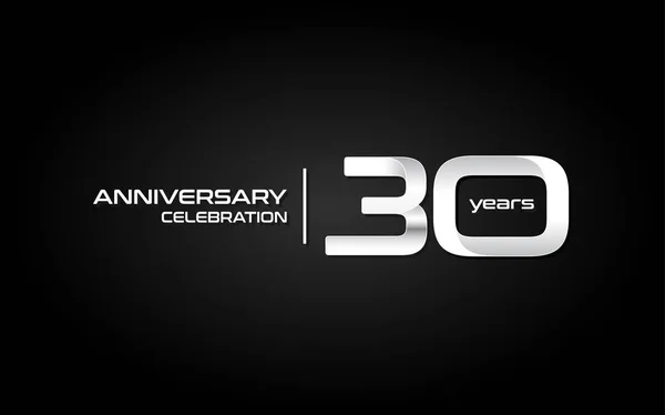 Years Anniversary Celebration Logo White Gradient Vector Illustration Dark Background — Stock Vector