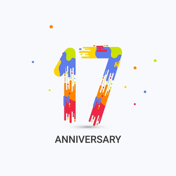 Anos Aniversário Splash Colorido Logotipo Celebração Isolado Fundo Branco — Vetor de Stock