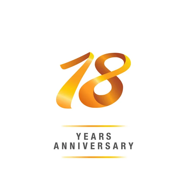 Yaş Altın Yıldönümü Kutlama Logosu Beyaz Arka Plan Üzerinde Izole — Stok Vektör