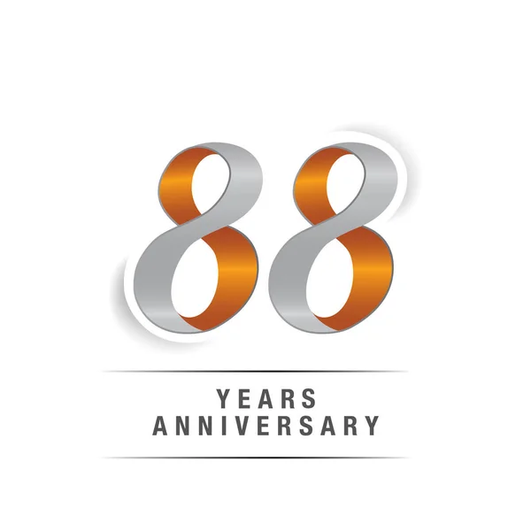 Jaar Logo Verjaardagsviering Geel Grijs Kleuren Vectorillustratie Geïsoleerd Witte Achtergrond — Stockvector