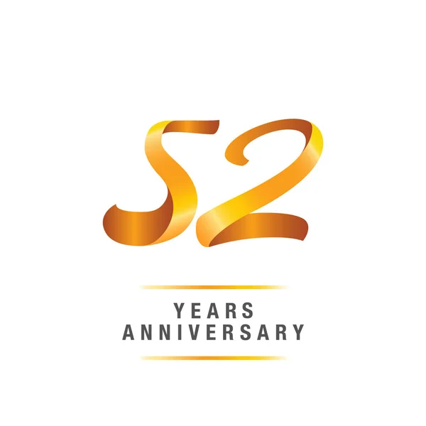 Golden Anniversary Celebration Logotyp Vektorillustration Isolerade Vit Bakgrund — Stock vektor