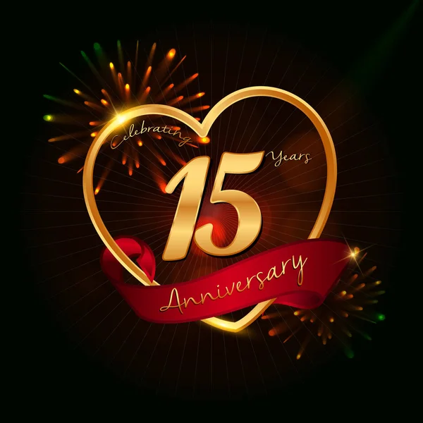 Logo del aniversario de 15 años — Vector de stock