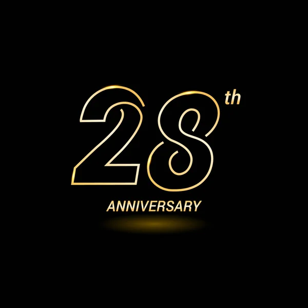 28 jaar verjaardagslogo — Stockvector