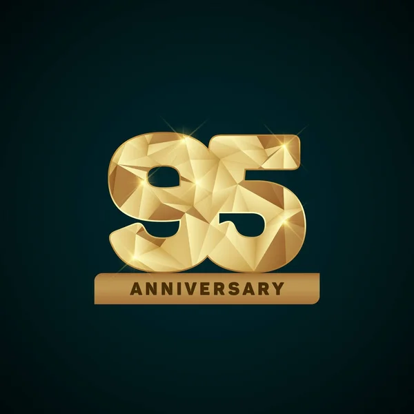 Logotype anniversaire d'or 95 ans — Image vectorielle