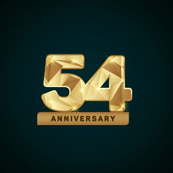 54 Ans Golden Anniversary Logotype — Image vectorielle