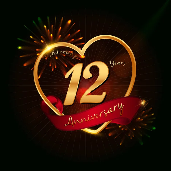 12 years anniversary logo — Stock Vector