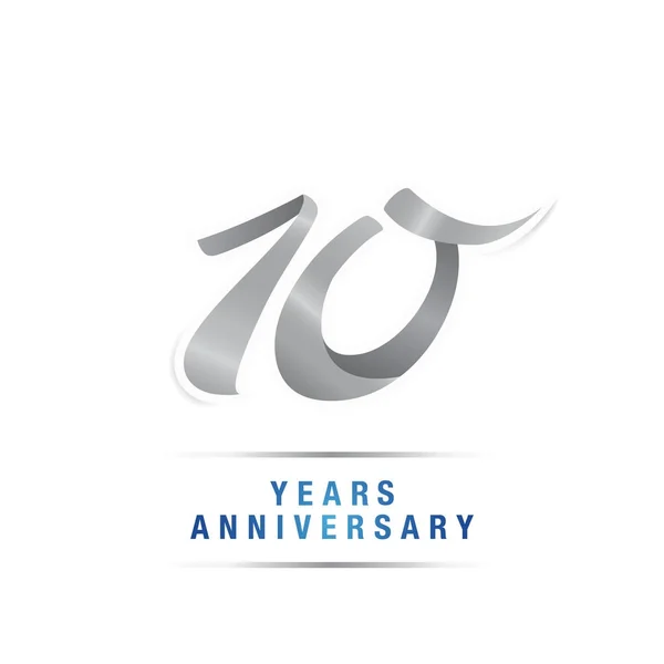 Anos Prata Aniversário Celebração Logotipo Ilustração Vetorial Isolado Fundo Branco — Vetor de Stock