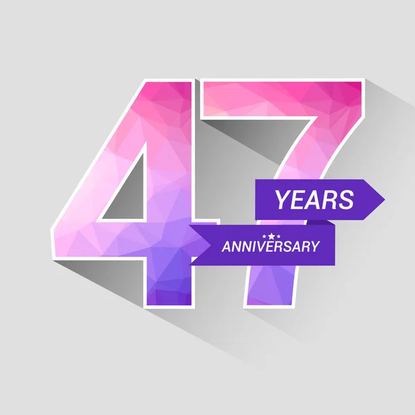 Years Anniversary Logo Low Poly Design Colorful Vector Illustration Grey — Stock Vector