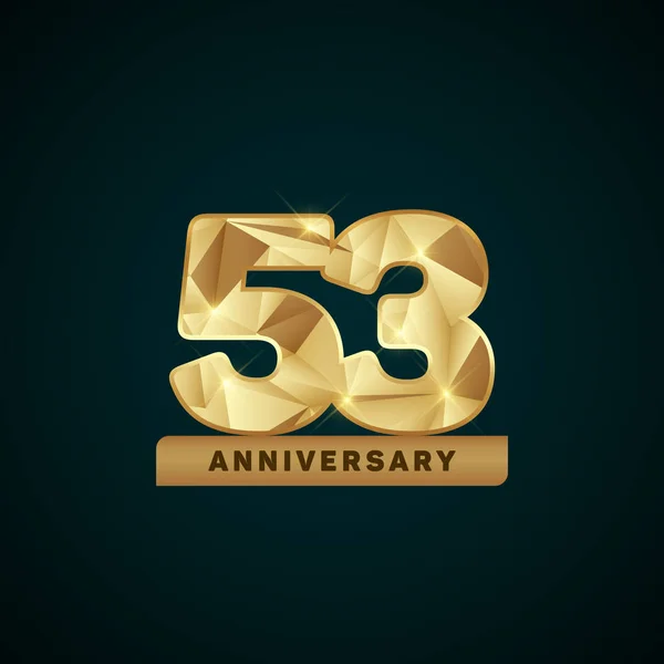 53 år gyllene jubileum Logotype — Stock vektor