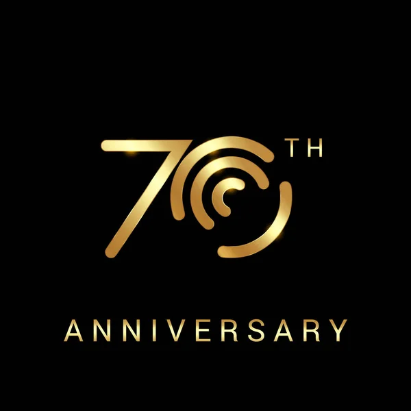 Anos Ouro Anniversary Vector Logo Design Ilustração Fundo Preto — Vetor de Stock