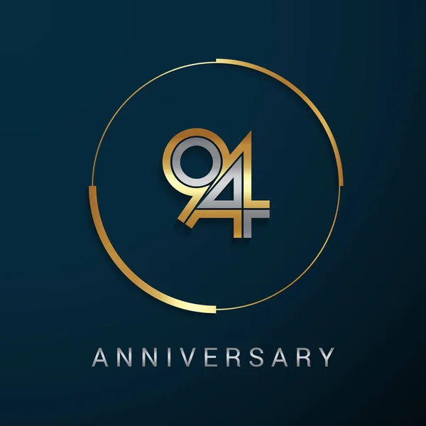 Logotipo del aniversario de 94 años — Vector de stock