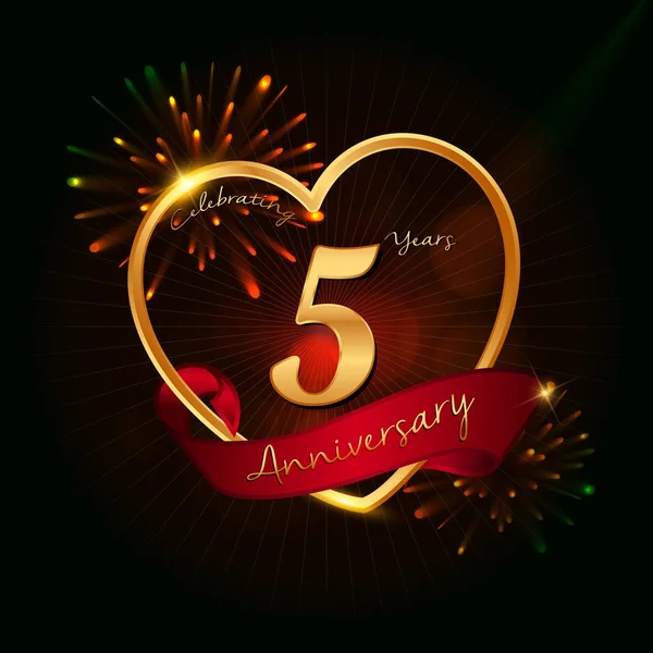 Logotipo del aniversario de 5 años — Archivo Imágenes Vectoriales