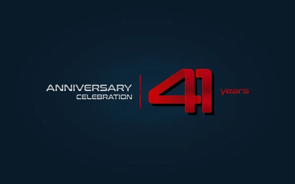 Años Aniversario Celebración Logo Rojo Vector Ilustración Sobre Fondo Azul — Archivo Imágenes Vectoriales