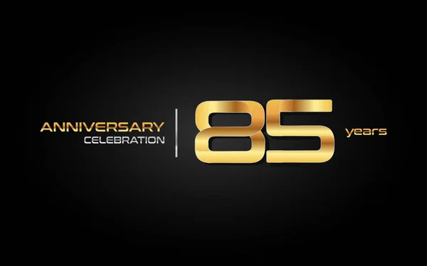 Años Oro Aniversario Celebración Logo Vector Ilustración Sobre Fondo Negro — Vector de stock