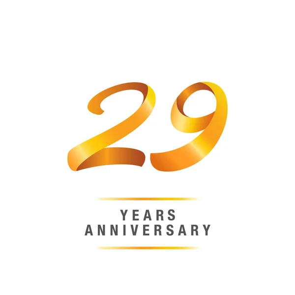 Golden Anniversary Celebration Logotyp Vektorillustration Isolerade Vit Bakgrund — Stock vektor