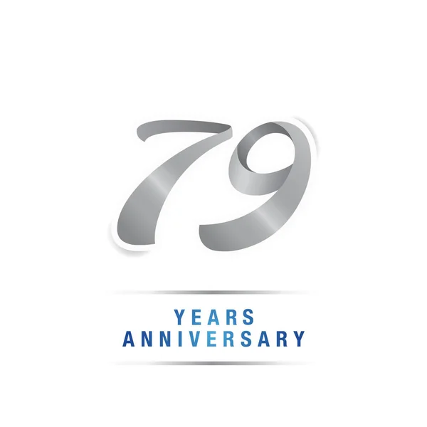 Años Plata Aniversario Celebración Logo Vector Ilustración Aislado Sobre Fondo — Archivo Imágenes Vectoriales