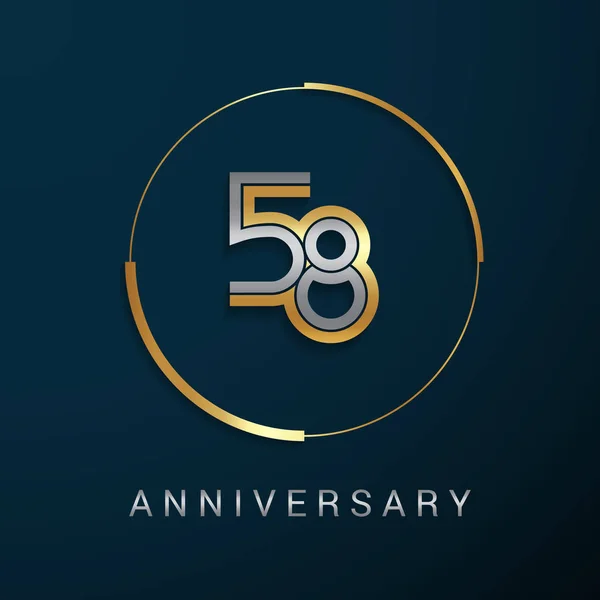 Logotipo del aniversario de 58 años — Vector de stock