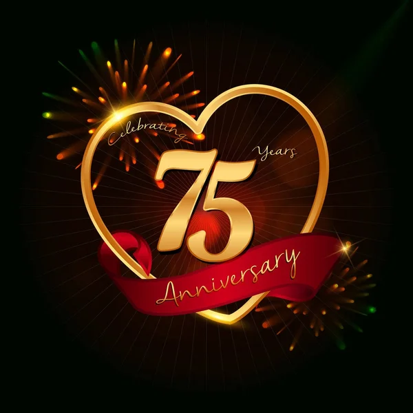 Logo del aniversario de 75 años — Vector de stock