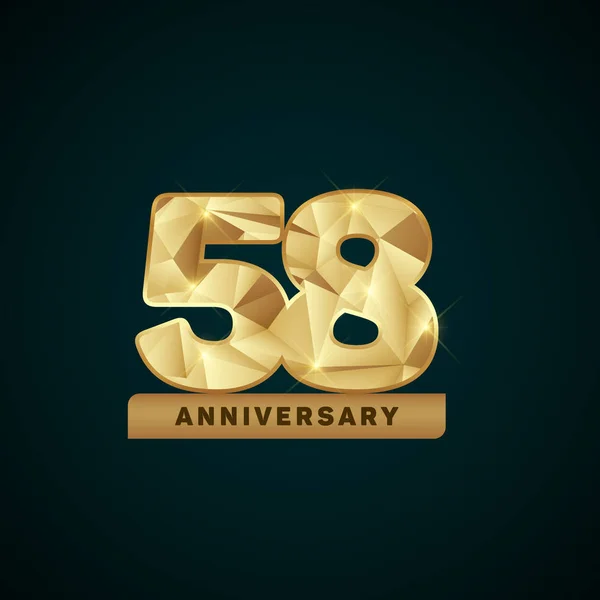 58 ans Golden Anniversary Logotype — Image vectorielle