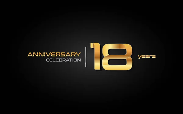 Anni Oro Anniversario Celebrazione Logo Illustrazione Vettoriale Sfondo Nero — Vettoriale Stock