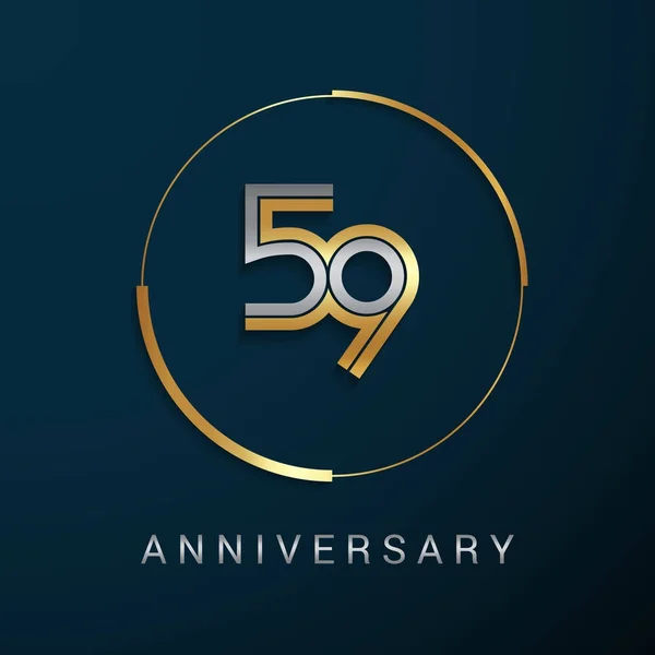 59 Anni Anniversario Logotipo — Vettoriale Stock