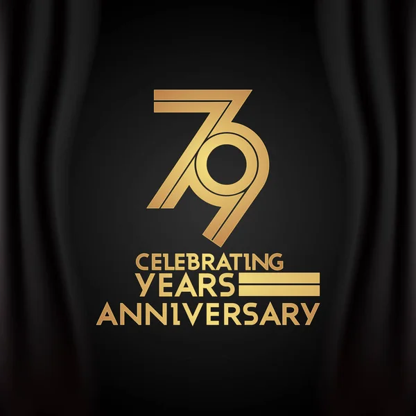 Años Logotipo Aniversario Con Número Lineal Múltiple Dorado Ilustración Vectores — Archivo Imágenes Vectoriales