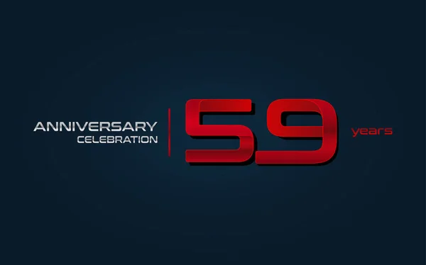 Jaar Verjaardag Viering Rode Logo Vectorillustratie Donker Blauwe Achtergrond — Stockvector