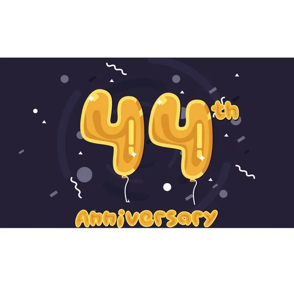 Anos Logotipo Celebração Aniversário Balão Folha Amarela Colorido Ilustração Vetorial — Vetor de Stock