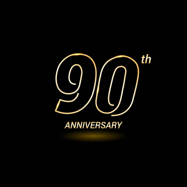 90 lat urodzinowego logo — Wektor stockowy