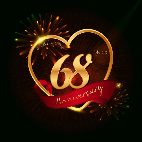 68 let logo výročí — Stockový vektor