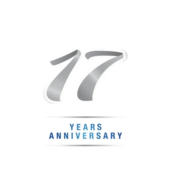 Años Plata Aniversario Celebración Logo Vector Ilustración Aislado Sobre Fondo — Archivo Imágenes Vectoriales