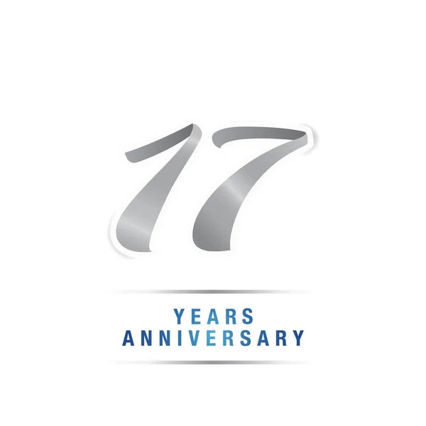 Ans Argent Anniversaire Célébration Logo Illustration Vectorielle Isolé Sur Fond — Image vectorielle