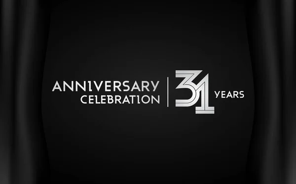 Logotipo Del Aniversario Años Con Número Lineal Multi Plata Ilustración — Vector de stock