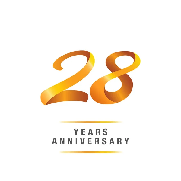 Jaar Gouden Jubileum Viering Logo Vectorillustratie Geïsoleerd Witte Achtergrond — Stockvector