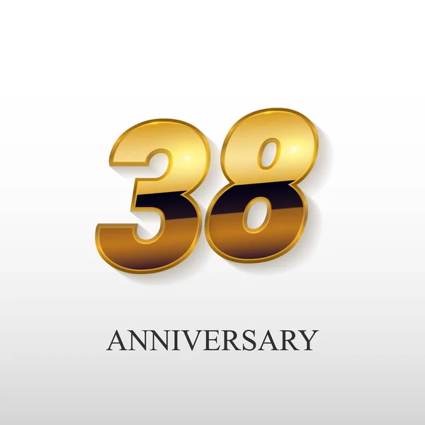 Years Golden Anniversary Vector Logo Design Vector Illustration Isolated White — Stock Vector