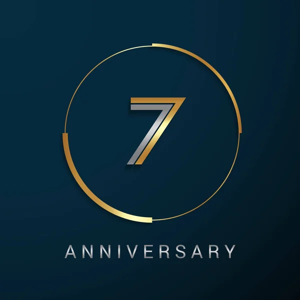 Logotipo de aniversário de 7 anos —  Vetores de Stock