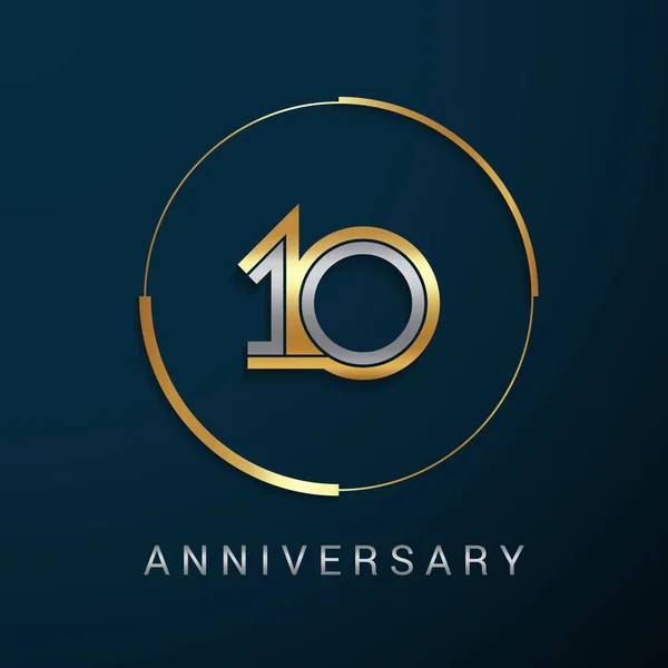 10 χρόνια επέτειο λογότυπο — Διανυσματικό Αρχείο