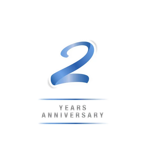 Plantilla Logotipo Azul Celebración Aniversario Años Ilustración Vectorial Aislada Sobre — Archivo Imágenes Vectoriales