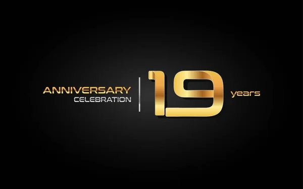 Yaş Altın Yıldönümü Kutlama Logosu Vektör Çizim Siyah Arka Plan — Stok Vektör