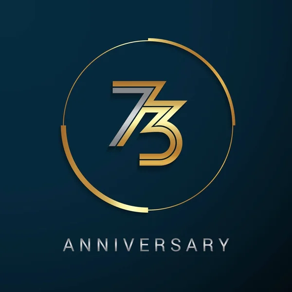 73 Años Aniversario Logotipo — Vector de stock