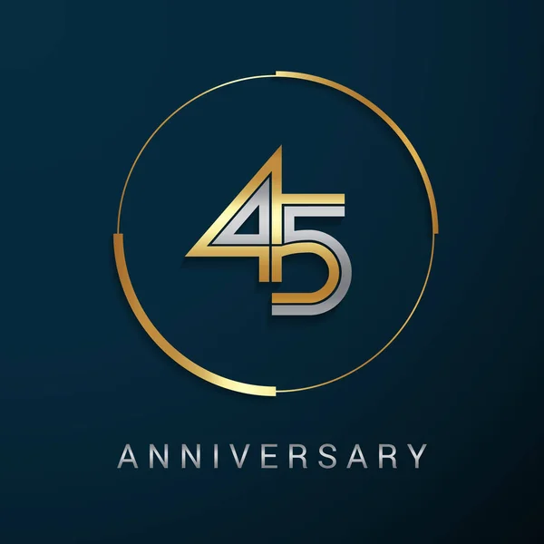 45 Years Anniversary Logotype — Stock Vector