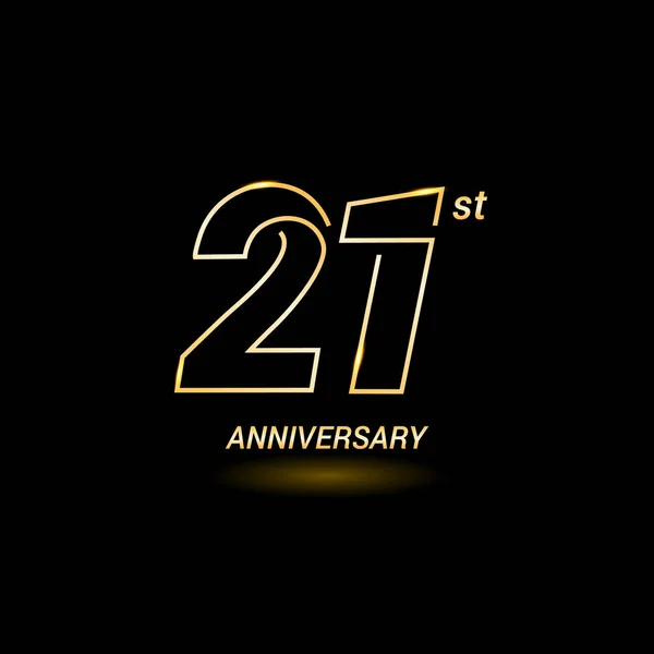 21 anos logotipo aniversário — Vetor de Stock