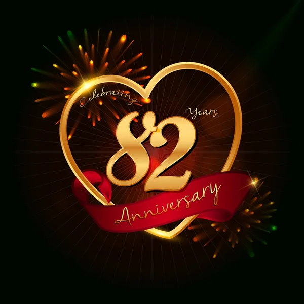 82 anni logo anniversario — Vettoriale Stock