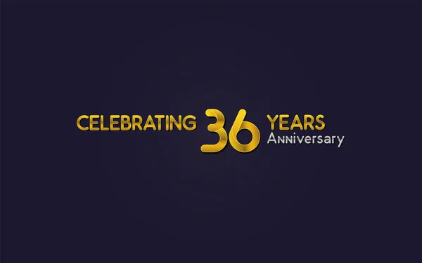 Anni Oro Anniversario Celebrazione Logo Illustrazione Vettoriale Sfondo Scuro — Vettoriale Stock