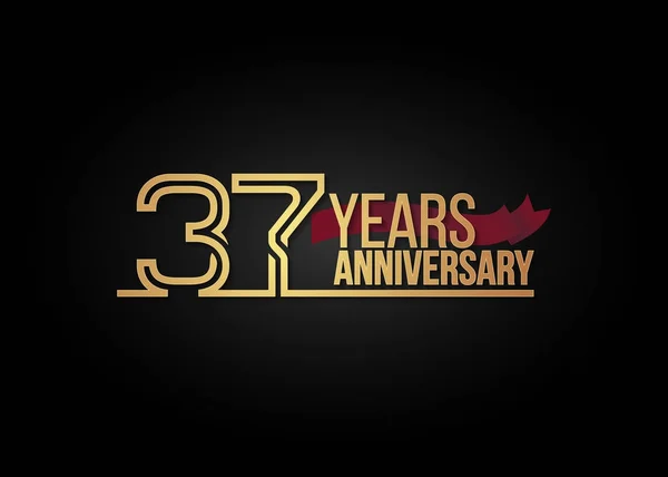 37 let výročí oslav logotyp — Stockový vektor