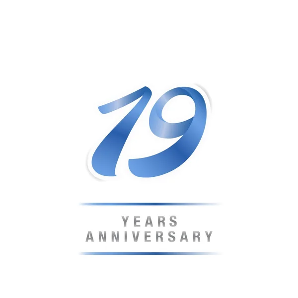 Plantilla Logotipo Azul Celebración Aniversario Años Ilustración Vectorial Aislada Sobre — Vector de stock