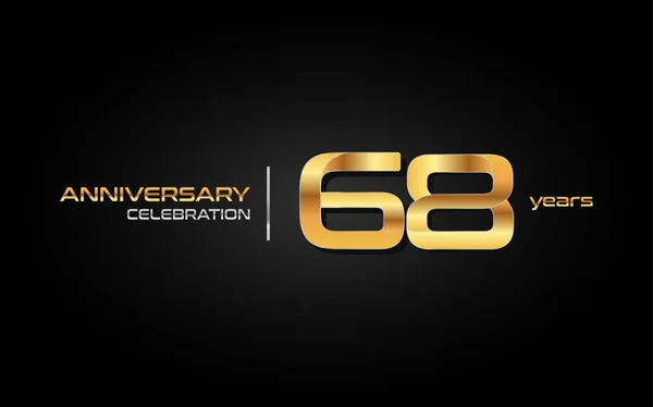 Jahre Goldjubiläum Logo Vektorabbildung Auf Schwarzem Hintergrund — Stockvektor